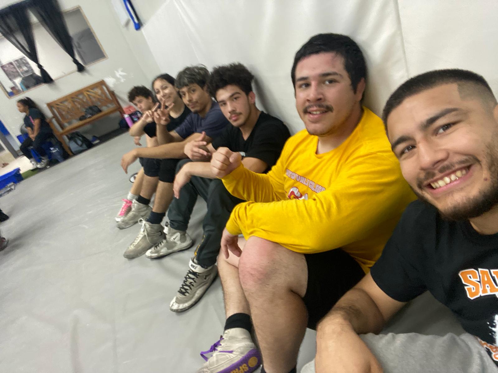 High school wrestling session