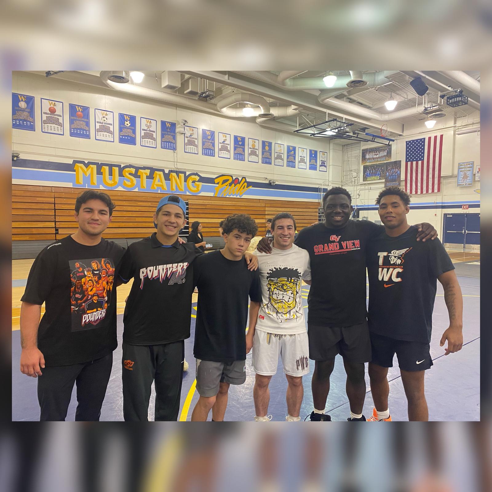 Wrestling practice session